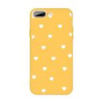 For iPhone 8 Plus / 7 Plus Multiple Love-hearts Pattern Colorful Frosted TPU Phone Protective Case(Yellow)