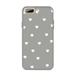 For iPhone 8 Plus / 7 Plus Multiple Love-hearts Pattern Colorful Frosted TPU Phone Protective Case(Gray)