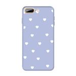 For iPhone 8 Plus / 7 Plus Multiple Love-hearts Pattern Colorful Frosted TPU Phone Protective Case(Light Purple)