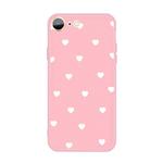 For iPhone SE 2022 / SE 2020 / 8 / 7 Multiple Love-hearts Pattern Colorful Frosted TPU Phone Protective Case(Pink)