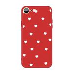 For iPhone SE 2022 / SE 2020 / 8 / 7 Multiple Love-hearts Pattern Colorful Frosted TPU Phone Protective Case(Red)