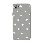 For iPhone SE 2022 / SE 2020 / 8 / 7 Multiple Love-hearts Pattern Colorful Frosted TPU Phone Protective Case(Gray)