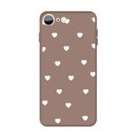 For iPhone SE 2022 / SE 2020 / 8 / 7 Multiple Love-hearts Pattern Colorful Frosted TPU Phone Protective Case(Khaki)