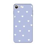 For iPhone SE 2022 / SE 2020 / 8 / 7 Multiple Love-hearts Pattern Colorful Frosted TPU Phone Protective Case(Light Purple)