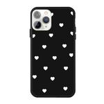 For iPhone 11 Pro Max Multiple Love-hearts Pattern Colorful Frosted TPU Phone Protective Case(Black)