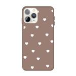 For iPhone 11 Pro Max Multiple Love-hearts Pattern Colorful Frosted TPU Phone Protective Case(Khaki)