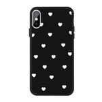 For iPhone XS / X Multiple Love-hearts Pattern Colorful Frosted TPU Phone Protective Case(Black)