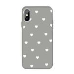 For iPhone XS / X Multiple Love-hearts Pattern Colorful Frosted TPU Phone Protective Case(Gray)