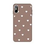 For iPhone XS / X Multiple Love-hearts Pattern Colorful Frosted TPU Phone Protective Case(Khaki)