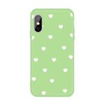 For iPhone XS / X Multiple Love-hearts Pattern Colorful Frosted TPU Phone Protective Case(Green)