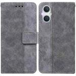 For OPPO A96 5G / Reno7 Z 5G Geometric Embossed Leather Phone Case(Grey)