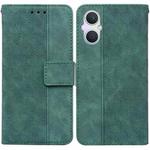For OPPO A96 5G / Reno7 Z 5G Geometric Embossed Leather Phone Case(Green)