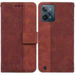 For OPPO Realme C31 Geometric Embossed Leather Phone Case(Brown)