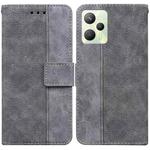 For OPPO Realme C35 Geometric Embossed Leather Phone Case(Grey)