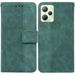 For OPPO Realme C35 Geometric Embossed Leather Phone Case(Green)