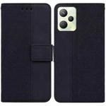 For OPPO Realme C35 Geometric Embossed Leather Phone Case(Black)