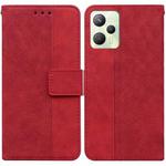For OPPO Realme C35 Geometric Embossed Leather Phone Case(Red)