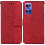 For OPPO Realme GT Neo3 Geometric Embossed Leather Phone Case(Red)