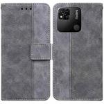 For Xiaomi Redmi 10A Geometric Embossed Leather Phone Case(Grey)