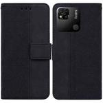 For Xiaomi Redmi 10A Geometric Embossed Leather Phone Case(Black)