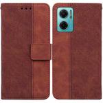 For Xiaomi Redmi Note 11E / Redmi 10 5G Geometric Embossed Leather Phone Case(Brown)