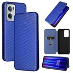 For OnePlus Nord CE 2 5G Carbon Fiber Texture Horizontal Flip Leather Phone Case(Blue)