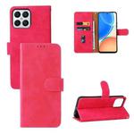 For Honor X8 Skin Feel Magnetic Buckle Calf Texture PU Phone Case(Rose Red)