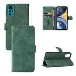 For Motorola Moto G22 Skin Feel Magnetic Buckle Calf Texture PU Phone Case(Green)