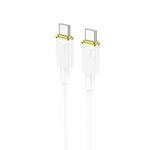 hoco U109 100W USB-C / Type-C to USB-C / Type-C Fast Charging Data Cable, Cable Length:1.2m(White)