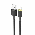 hoco U109 3A USB to USB-C / Type-C Fast Charging Data Cable, Cable Length:1.2m(Black)