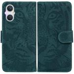 For OPPO A96 5G / Reno7 Z 5G Tiger Embossing Pattern Leather Phone Case(Green)