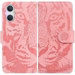 For OPPO A96 5G / Reno7 Z 5G Tiger Embossing Pattern Leather Phone Case(Pink)