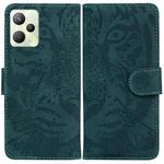 For OPPO Realme C35 Tiger Embossing Pattern Leather Phone Case(Green)