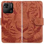 For Xiaomi Redmi 10A Tiger Embossing Pattern Leather Phone Case(Brown)