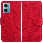 For Xiaomi Redmi Note 11E / Redmi 10 5G Tiger Embossing Pattern Leather Phone Case(Red)