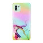 For Samsung Galaxy A03 Laser Marble Pattern Clear TPU Phone Case(Green)