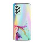For Samsung Galaxy A23 5G Laser Marble Pattern Clear TPU Phone Case(Green)