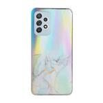 For Samsung Galaxy A73 5G Laser Marble Pattern Clear TPU Phone Case(Grey)