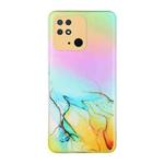 For Xiaomi Redmi 10C Laser Marble Pattern Clear TPU Phone Case(Yellow)