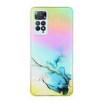For Xiaomi Redmi Note 11 Pro Foreign Version Laser Marble Pattern Clear TPU Phone Case(Blue)