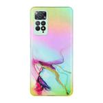 For Xiaomi Redmi Note 11 Pro Foreign Version Laser Marble Pattern Clear TPU Phone Case(Green)