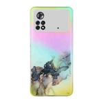 For Xiaomi Poco M4 Pro Laser Marble Pattern Clear TPU Phone Case(Black)