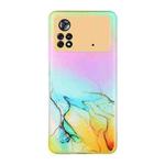 For Xiaomi Poco M4 Pro Laser Marble Pattern Clear TPU Phone Case(Yellow)