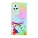 For Xiaomi Redmi K50 Pro Laser Marble Pattern Clear TPU Phone Case(Green)