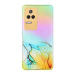 For Xiaomi Redmi K50 Pro Laser Marble Pattern Clear TPU Phone Case(Yellow)