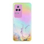 For Xiaomi Redmi K50 Pro Laser Marble Pattern Clear TPU Phone Case(Pink)