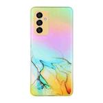 For Samsung Galaxy M23 Laser Marble Pattern Clear TPU Phone Case(Yellow)