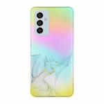 For Samsung Galaxy M23 Laser Marble Pattern Clear TPU Phone Case(Grey)