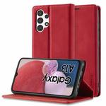 For Samsung Galaxy A13 4G LC.IMEEKE Strong Magnetism Ultra-thin Matte Leather Case(Red)