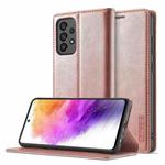 For Samsung Galaxy A73 5G LC.IMEEKE Strong Magnetism Ultra-thin Matte Leather Case(Rose Gold)